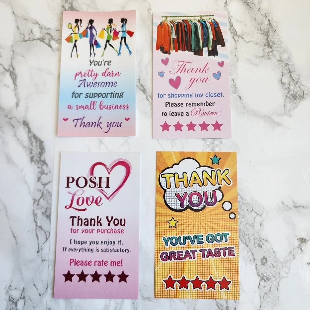 100 Thank You Cards insert business card - Picture 3 of 16